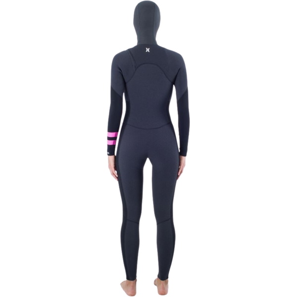 2025 Hurley Femmes Plus 5/3mm à Capuche Chest Zip Combinaison Néoprène WFS0012544 - Black / Graphite